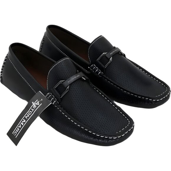 Aston Marc Men\'s Charter Loafers Black 9.5 M